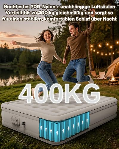 Luxchoice Materasso Gonfiabile Matrimoniale con USB Pompa 400KG Max - 3
