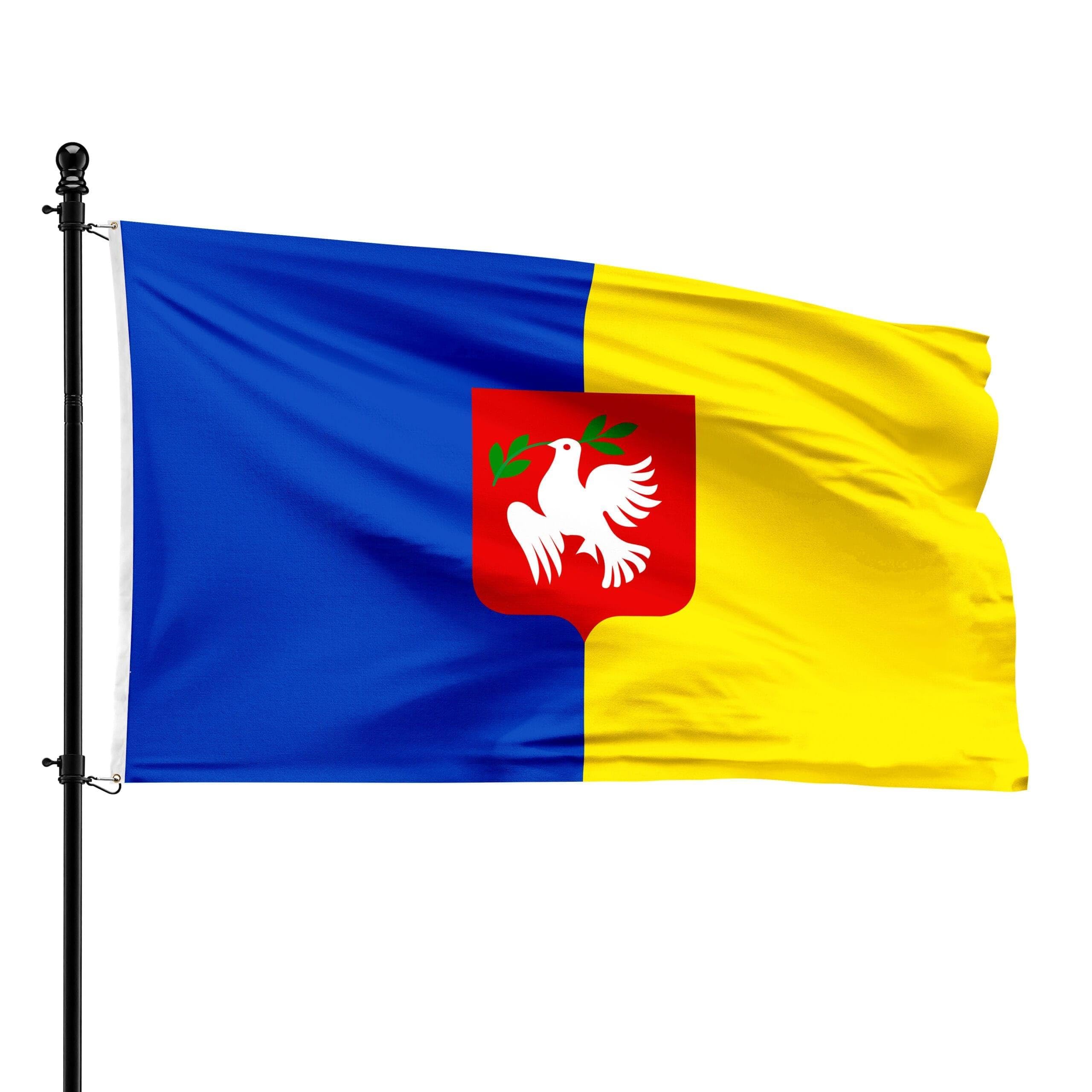 Drapeau Dentergem de 90 x 150 cm pour pavoisement officiel municipal