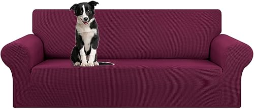 Miniatura 52 de KEKUOU - Funda elástica para sofá de 3 plazas (de 79 a 94 pulgadas), protector de muebles de 3 asientos con parte inferior elástica para niños o