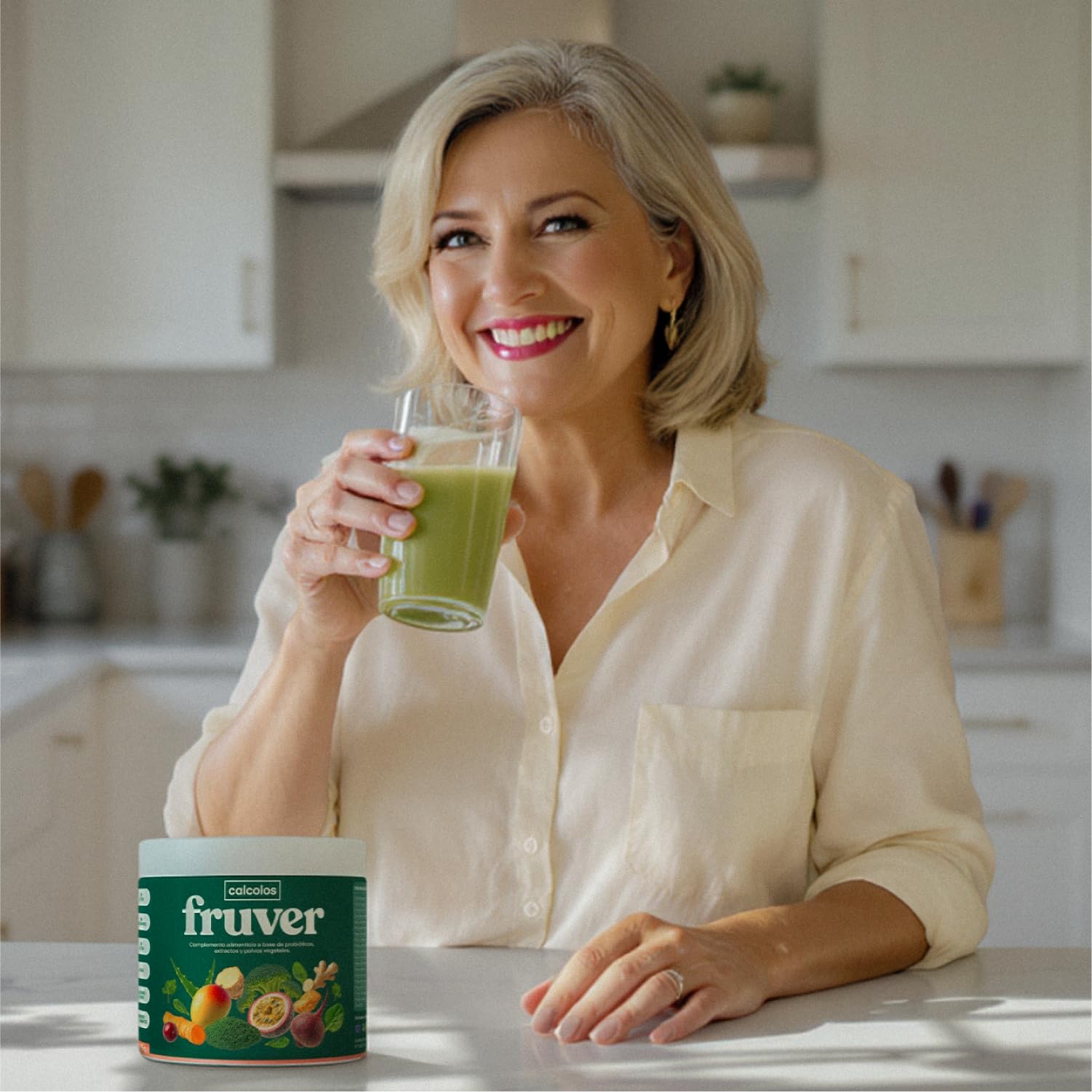 Fruver Super Greens en Polvo – Jugo Verde con 19 Superalimentos Naturales | Spirulina, Cúrcuma, Aloe Vera y Probióticos | Digestión Ligera, Energía y Vitalidad | Sin Azúcares Añadidos