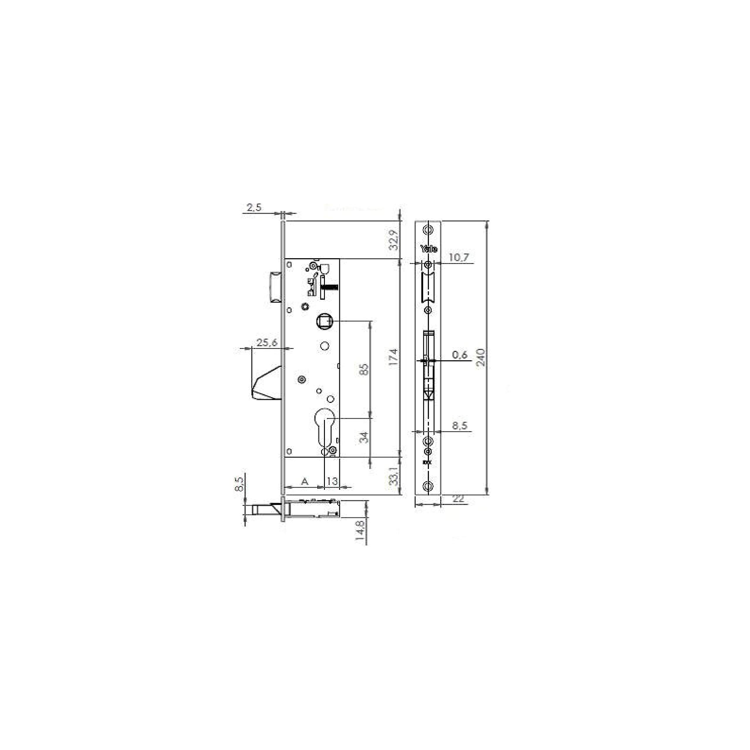 YALE 5500Y/35-In Resb e Palan Serrature