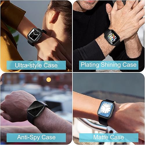 Miniatura 4 de Paquete de 4 fundas rígidas de policarbonato compatibles con Apple Watch Series 456SE de 1.575 pulgadas con protector de pantalla de vidrio templado