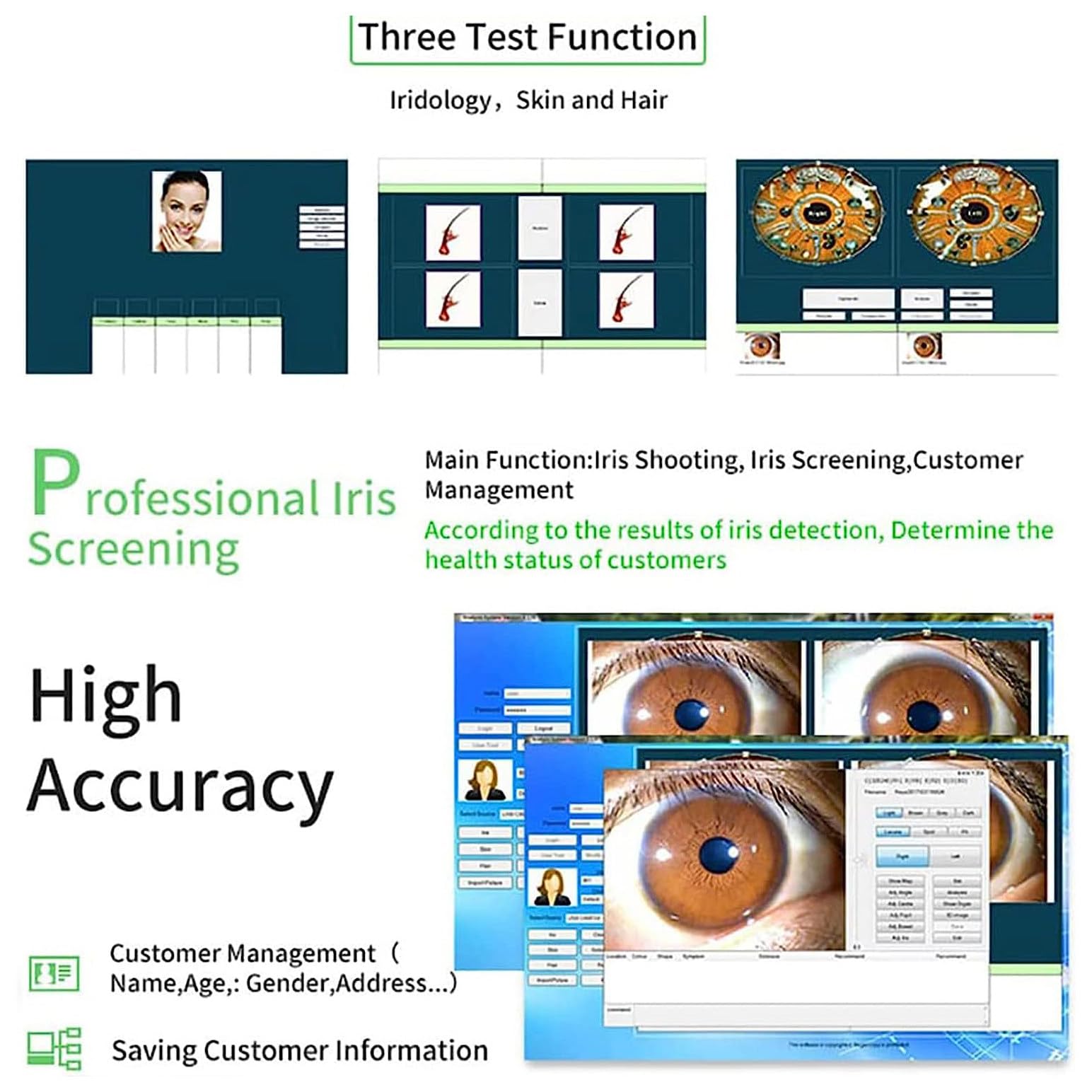 CaméRa Iridoscope MéDicale, Analyseur Iris + Iridoscope Usb + CaméRa Iridologie + Logiciel Pro Iris Eye Diagnosis, Compatible Avec Windows 10, 8, 7, Xp, Vista,Manually