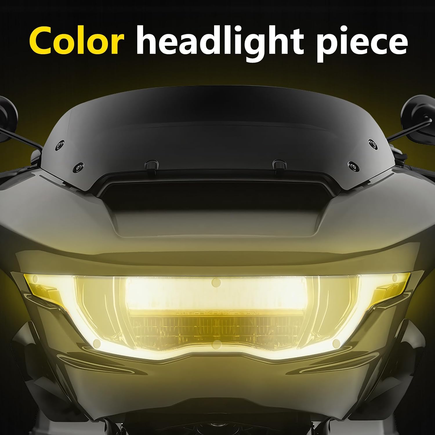 Motorcycle Accessories Headlight Guard Front Headlamp Protection Cover for CVO Road Glide FLTRXSE 2023 2024 Road Glide ST 2024 Headlight Shield (Yellow)
