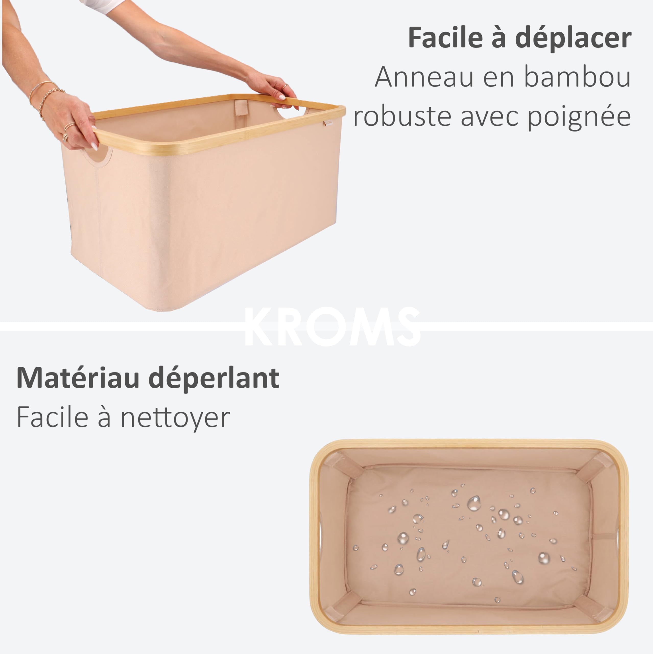 Panier a Linge Sale Pliable, 38 x45cm Corbeille a Linge avec Corde en Panier a Linge Sale Pliable, 38 x45cm Corbeille a Linge avec Corde en