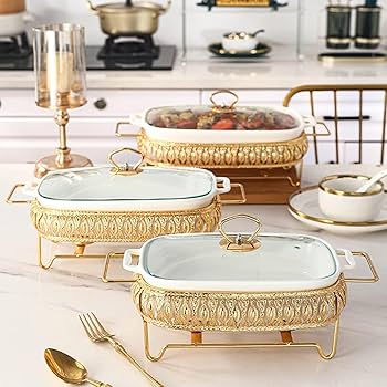 Amazon｜チェフィング皿 深鍋チェーフィングディッシュ 保温器 長方形