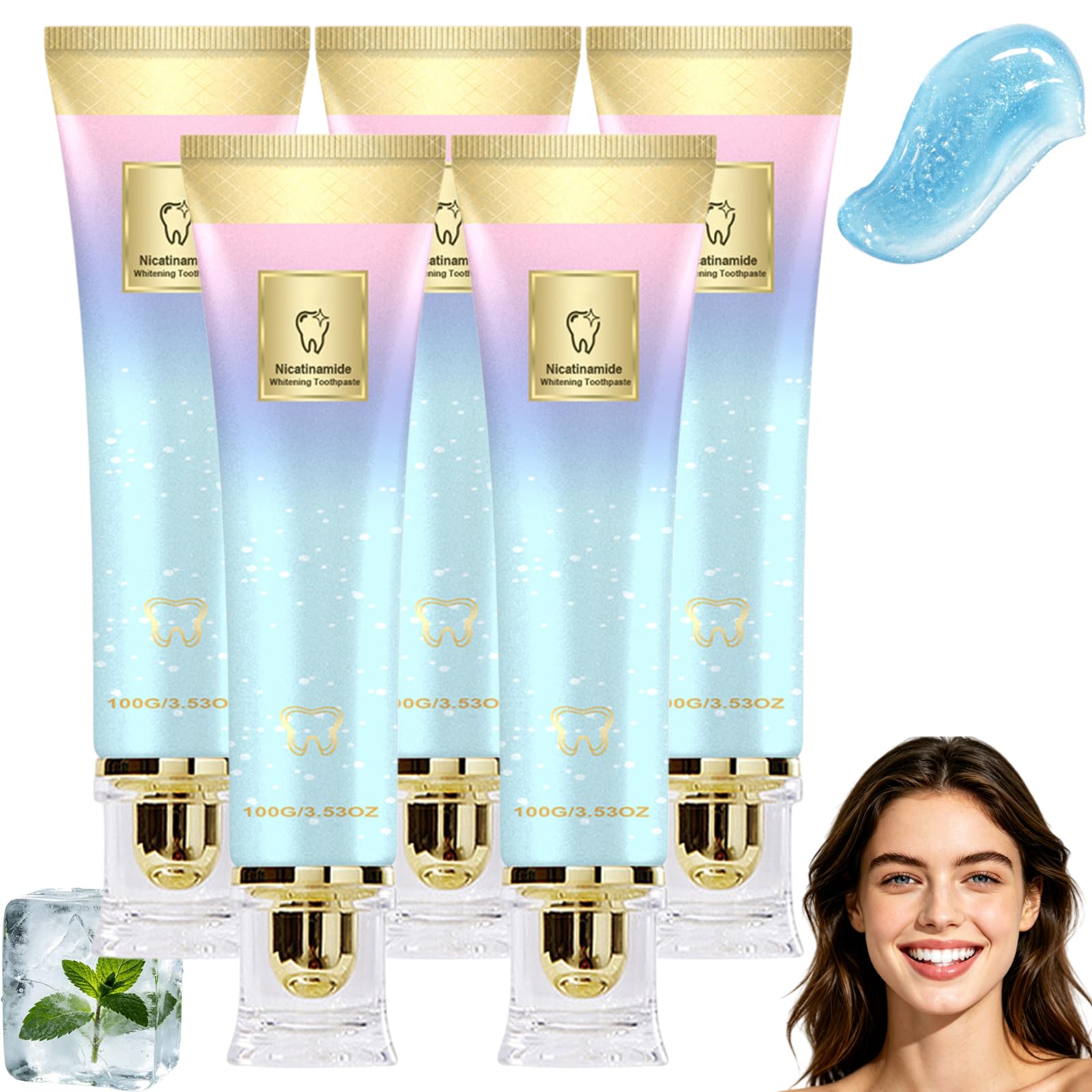 Dentifrice blanchissant à la niacinamide, haleine rafraîchissante (5pcs)