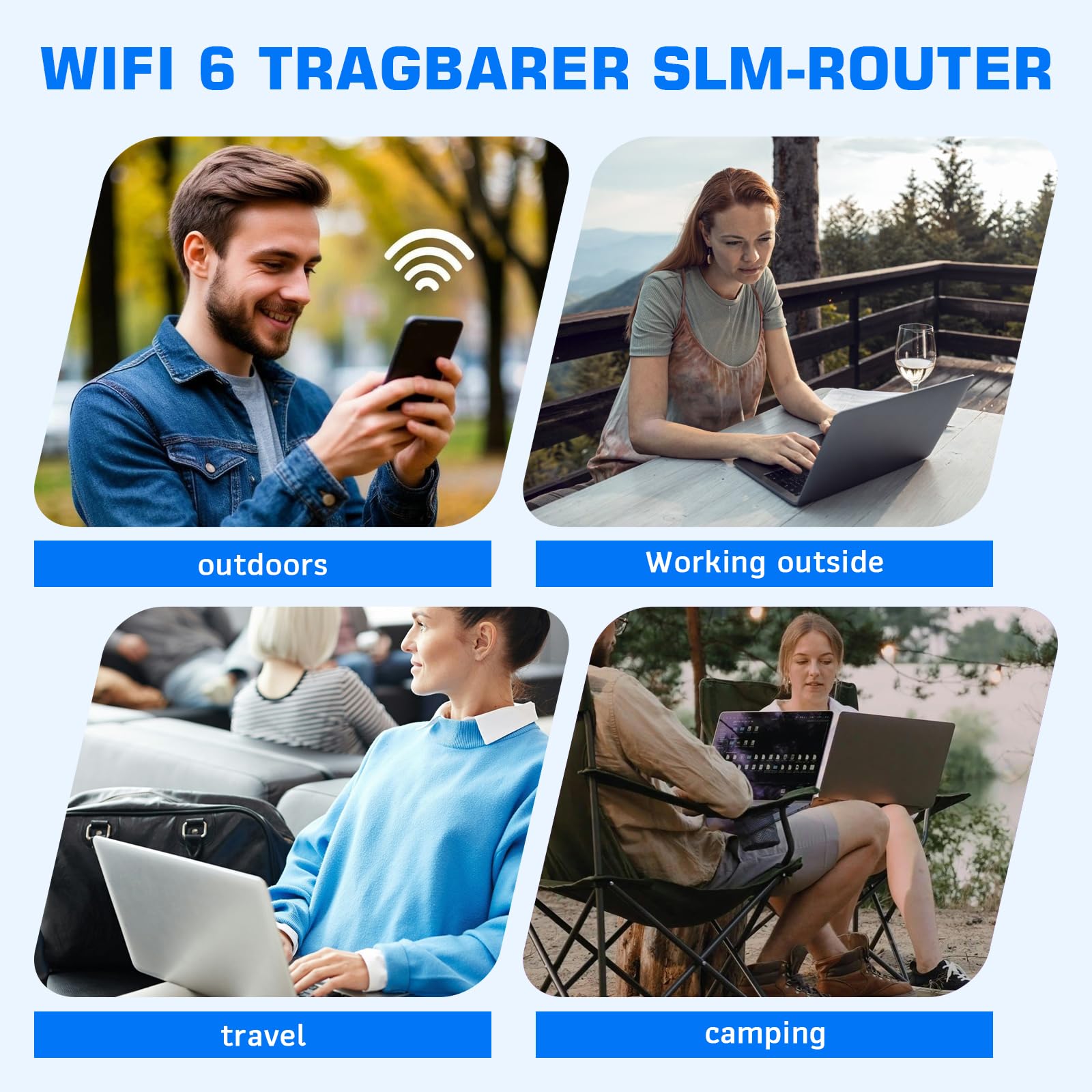 Hotspot Mobile 4G Routeur, Routeur Internet Mobile LTE jusqu'à 300 Mbps | 4G Routeur WiFi 6 Portable, éCran LED, USB WiFi Portable, 2 ports LAN, jusqu'à 32 Utilisateurs WiFi pour Carte SIM