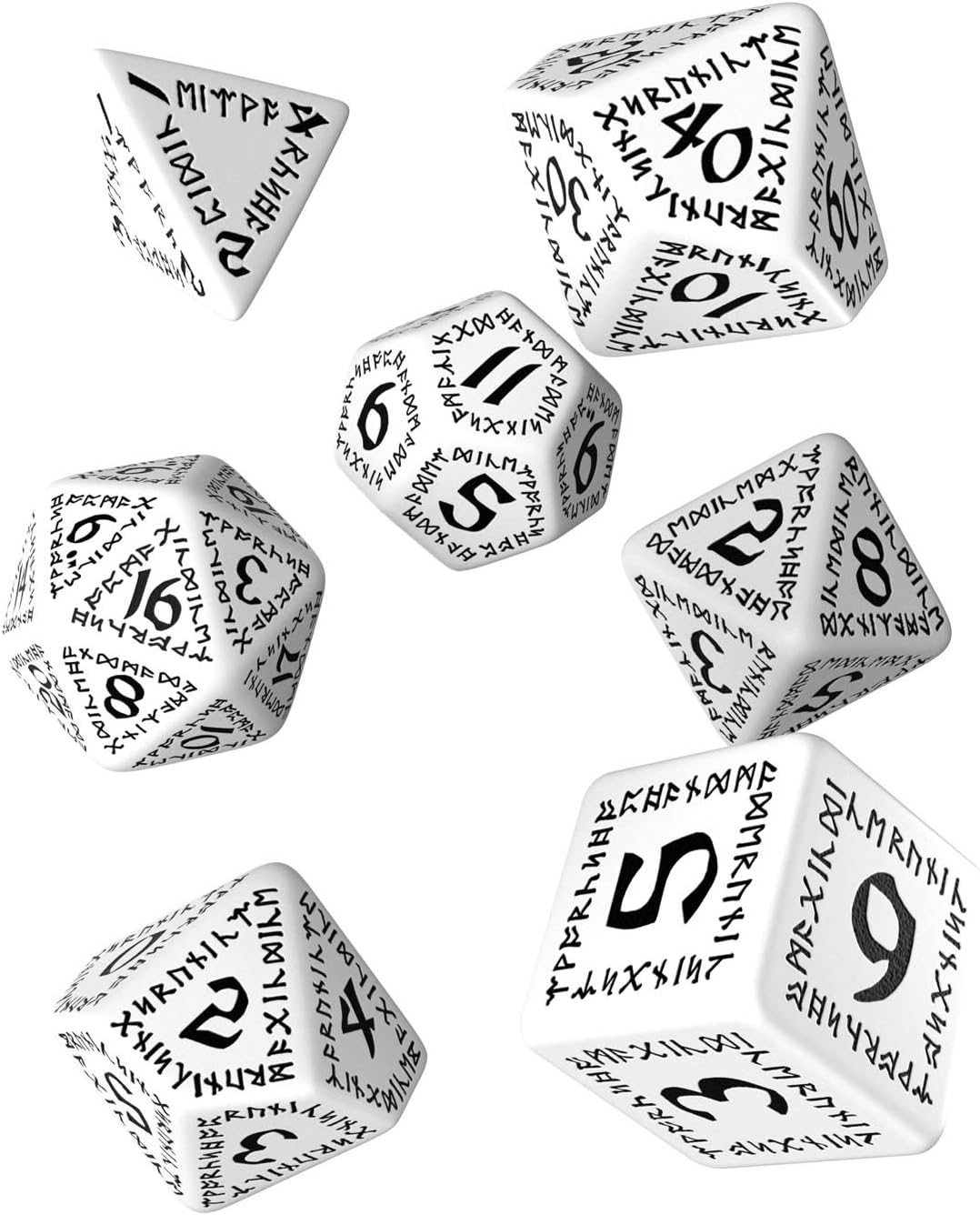 Q Workshop Runic Dice White/Black (7) Board Game