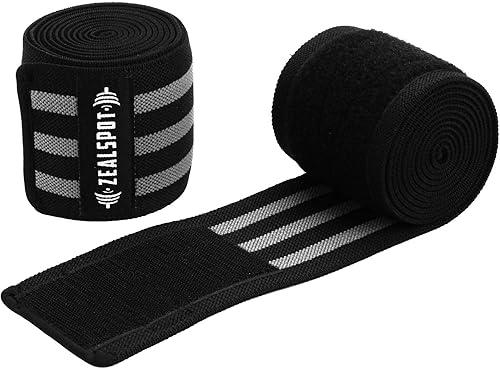 Miniatura 2 de Rodilleras Zealspot (par) de compresión y soporte elástico para entrenamiento cruzado, WOD, gimnasio, entrenamiento, levantamiento de pesas, fitness