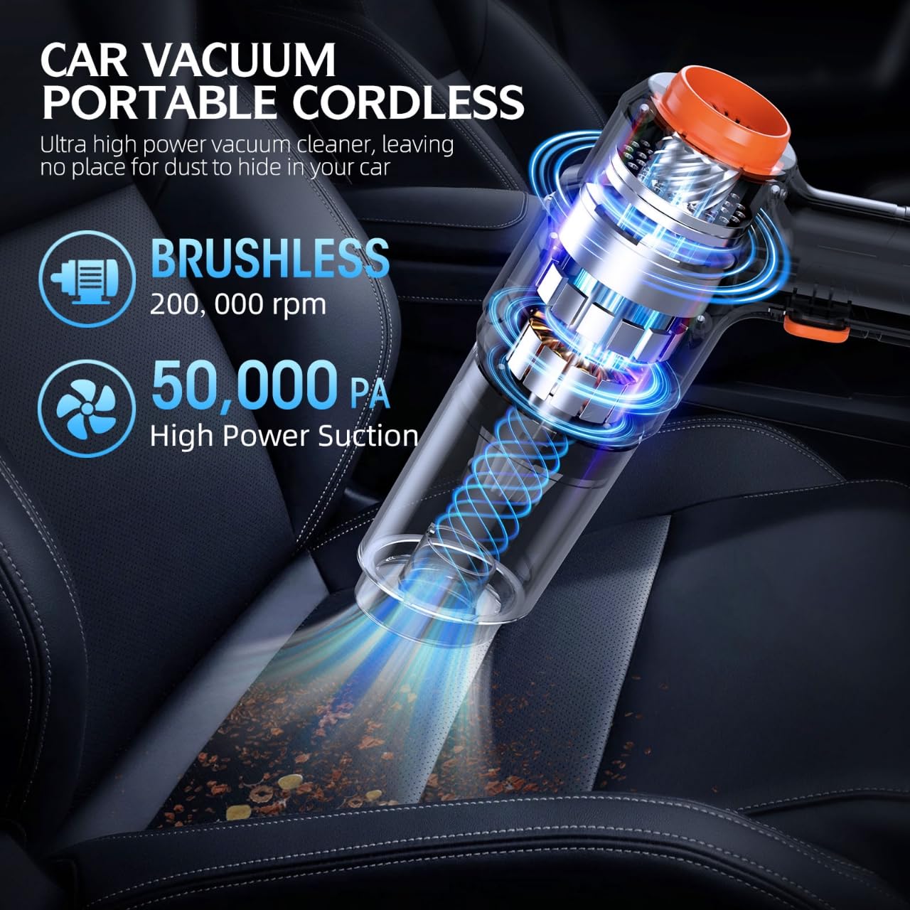 Portable Cordless Car Vacuum - Key Features