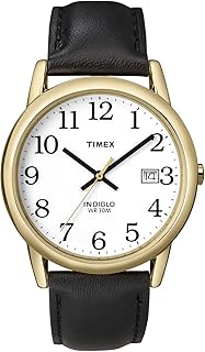 Timex #T2H291 Indiglo Easy Reader Reloj analógico con esfera blanca de cuero