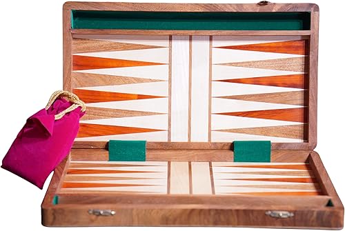 Get Hastha Kalalu Backgammon Set Funda clásica para juegos de mesa Juego de mesa de 14 pulgadas para niños y adultos en una funda plegable de