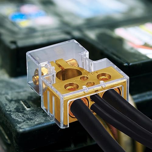 Miniatura 5 de 4 pares de conectores de terminal de batería de alta resistencia calibre 0246810 AWG terminal de batería de automóvil con cuñas y cubiertas