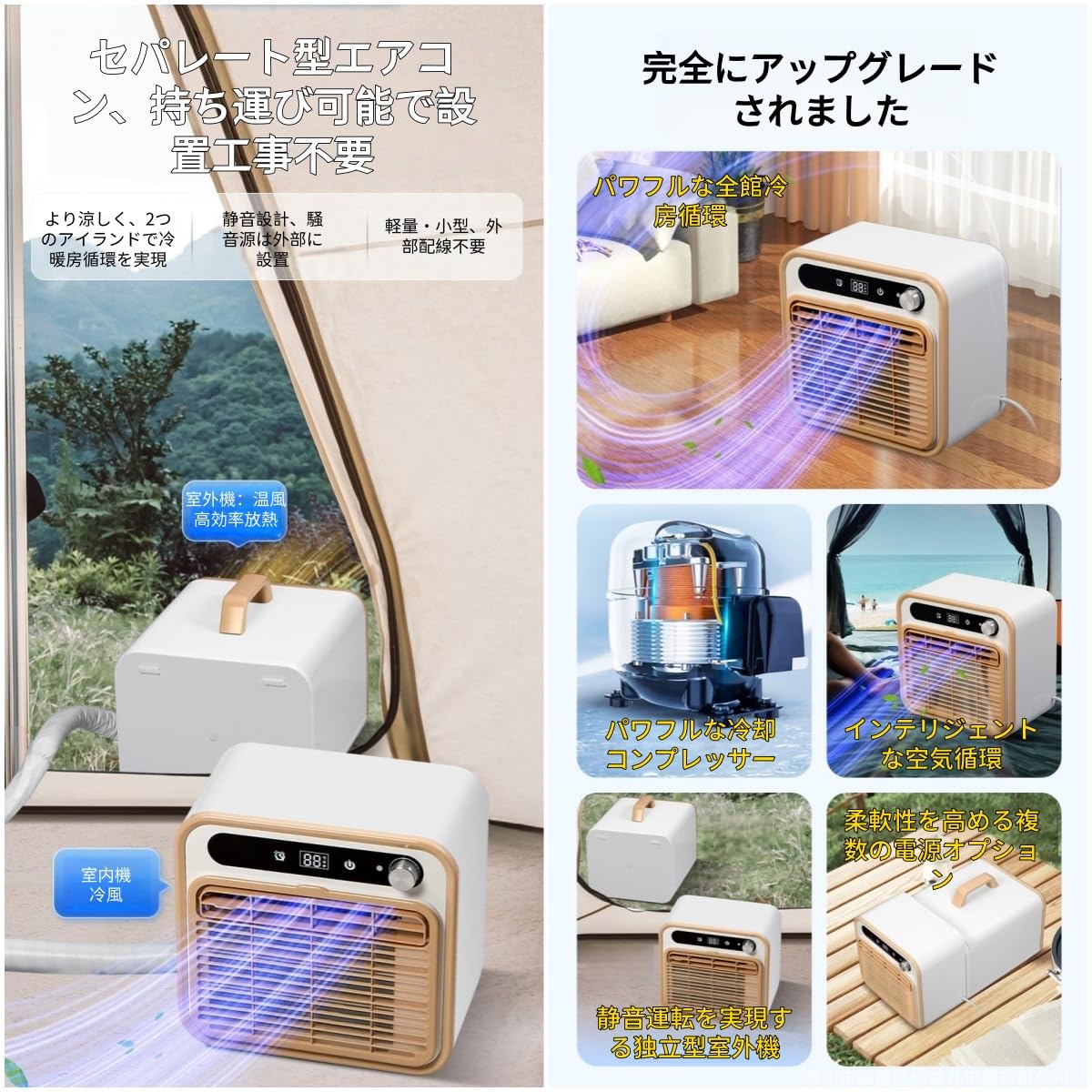 Amazon | ポータブルクーラー 分割式モバイルエアコン スポット