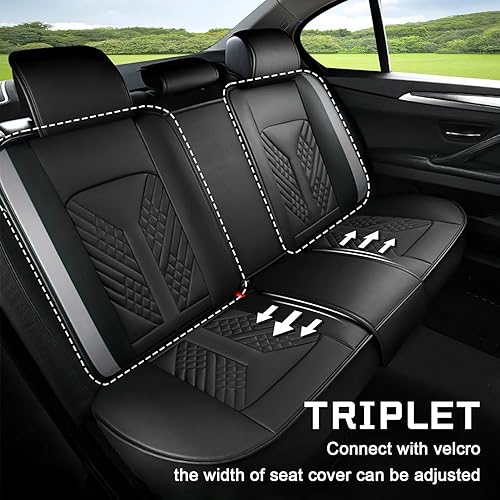 Miniatura 2 de Fundas de asiento de automóvil para Jeep Cherokee 2014-2022, juego completo de fundas de asiento de automóvil de cuero con bolsa de aire, cómodo,