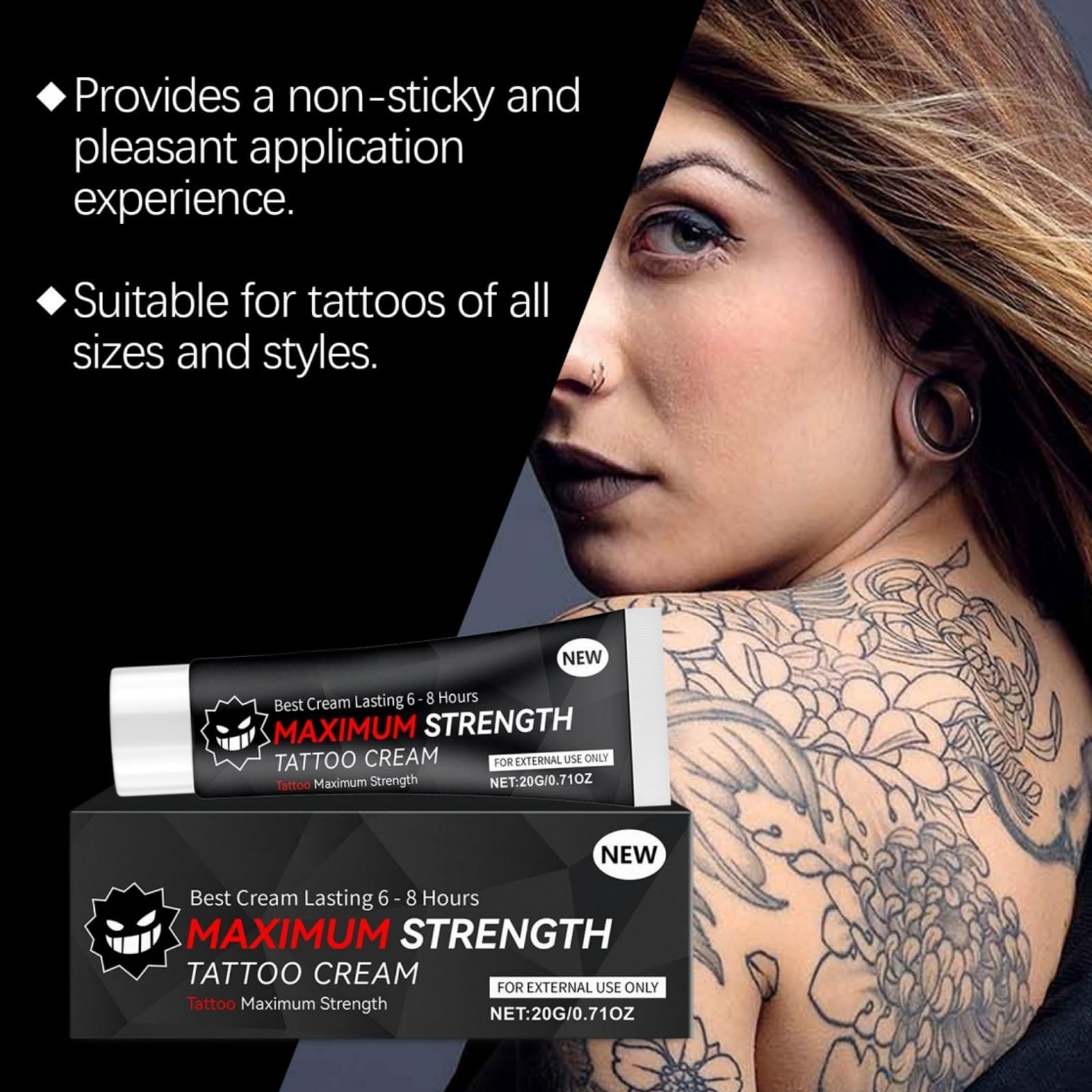 Crema per tatuaggio crema anestetica extra forte, prima e dopo tatuaggio, spray lenitivo, cura idratante per la pelle, epilazione laser e piercing, previene la decolorazione, riduce l'irritazione per