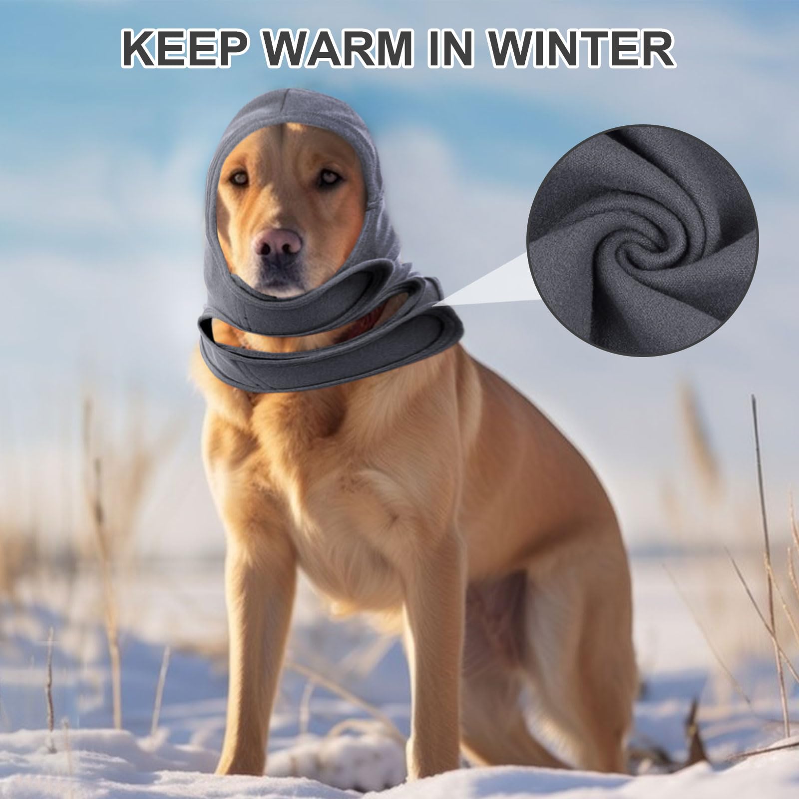 Ochraniacze na uszy dla psów, samoprzylepne nauszniki dla zwierząt domowych, uspokajające nauszniki z ocieplaczem na szyję, zimowa czapka na głowę, nauszniki do łagodzenia lęku