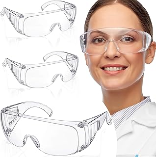 Nuyoah Óculos de Segurança Óculos de Proteção Transparentes Óculos de Segurança Antiembaciamento e Antipoeira Óculos Protetores para Bricolagem Construção Laboratório Uso Industrial 5 Peças