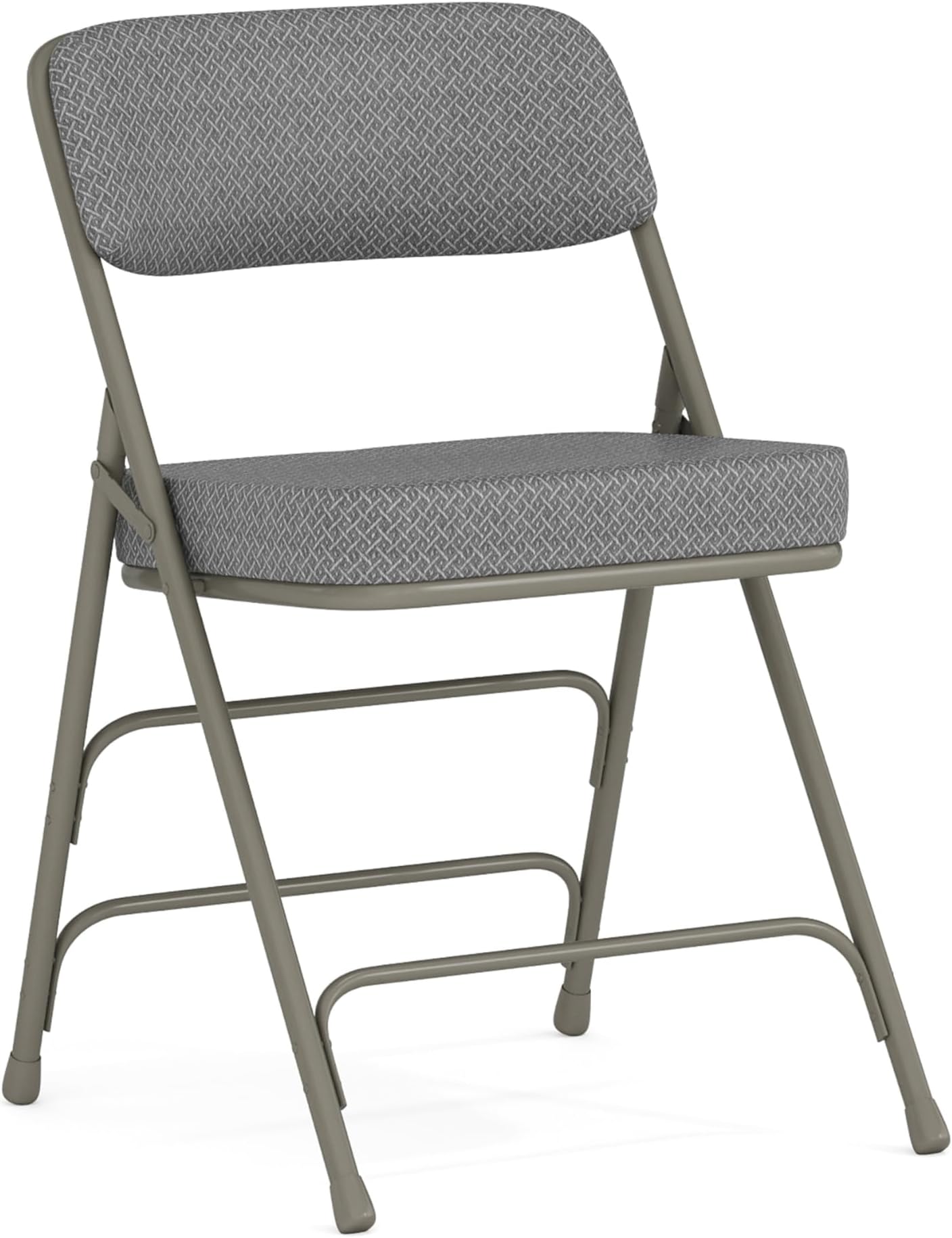Flash Furniture Hercules Series Metal Folding Chair with Cushioned Seat, Fabric Upholstered Event Chair with 300-lb. Static Weight Capacity, Gray