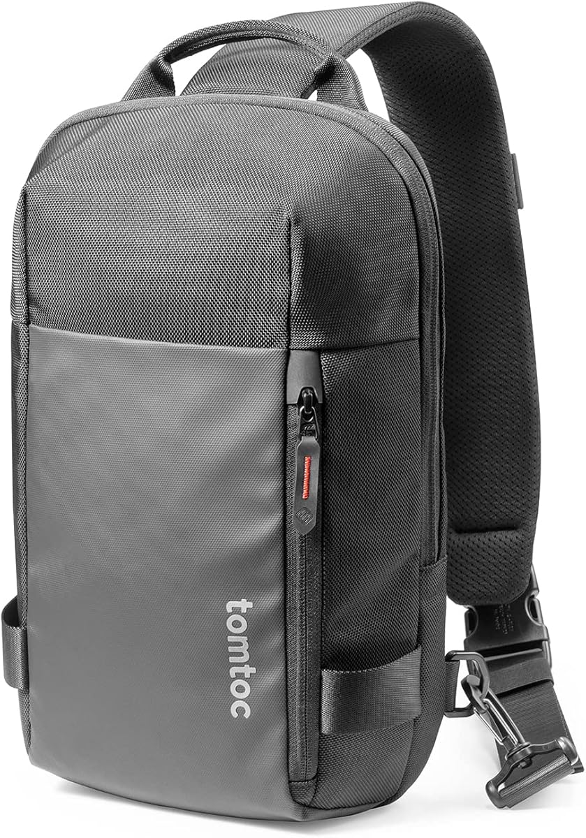 tomtoc 5L Compact Sling Backpack for Men Women, Lightweight Crossbody Shoulder Bag for 11 inch iPad Pro M5/M4, iPad Air M3/M2, 11" Tablets, Nintendo Switch 2/Rog Xbox Ally X, EDC Daypack - XS Size