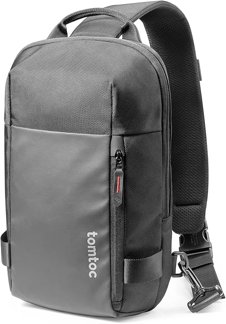 tomtoc Compact EDC Sling Bag, Minimalist Chest Shoulder Crossbody Bag for Nintendo Switch OLED, 11-inch iPad Pro with Keyboard, Water-resistant Lightweight Daypack for Daily Use - Mini Size