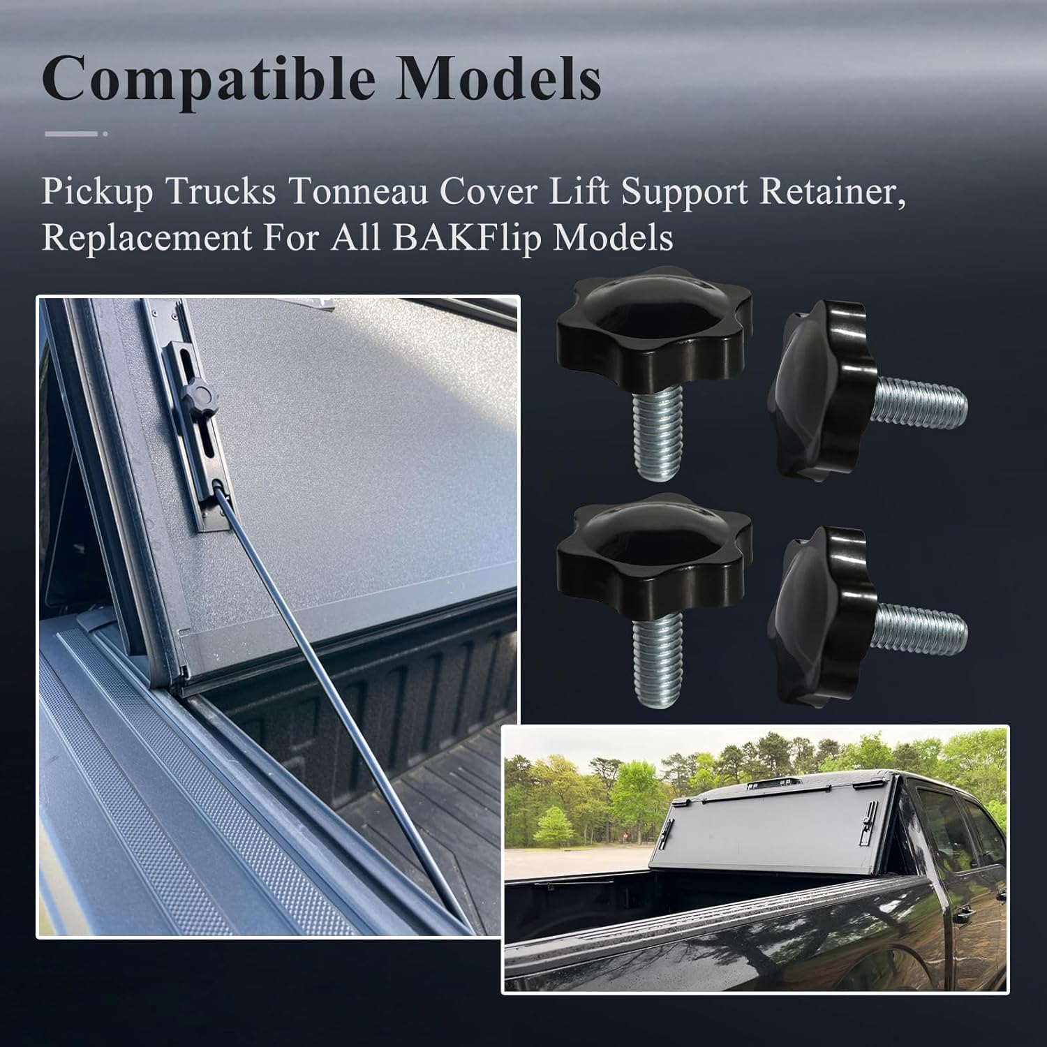 356A0014 Tonneau Cover Adjusting Lock Knob Replacement Part, 4 Pcs | Fit for BAKFlip MX4 G2 Tonneau Cover, Pickup Trucks Tonneau Covers Lift Support Retainer, Compatible with Bakflip Bed Covers