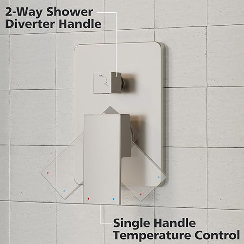 Miniatura 5 de Gabrylly Sistema de ducha, juego de grifo de ducha de metal con cabezal de lluvia de acero inoxidable de 12 pulgadas y rociador de mano, kit de