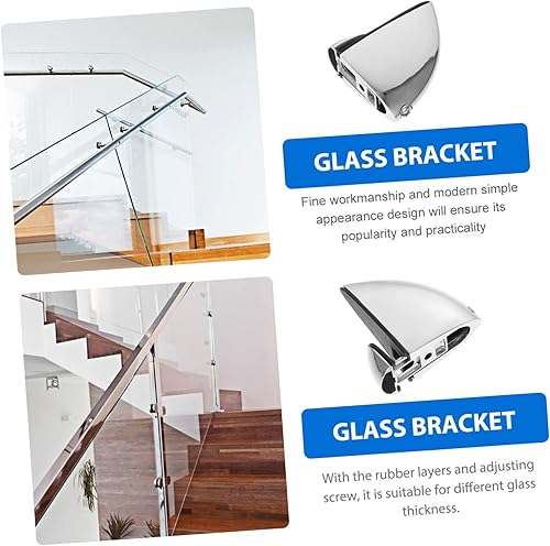 Miniatura 5 de 2 piezas de clip de boca de pez de vidrio soportes L resistentes para espejo montado en la pared perchas de espejo de vidrio abrazaderas de clip de