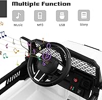 Vista 31 de OLAKIDS Camión de paseo para niños, vehículo eléctrico de 12 V con control remoto, juguete a batería para niños pequeños con 2 velocidades