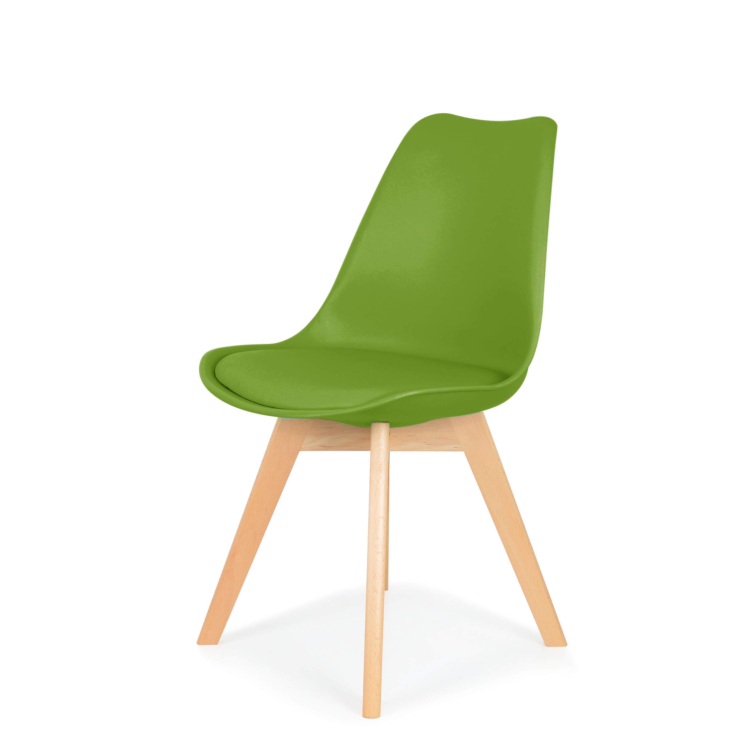 IHANA Dining Chair with Cushioned Pad Seat & Solid Beech Wood Legs for Mid Century Modern Dining Room Living Room Bedroom Kitchen & Lounge