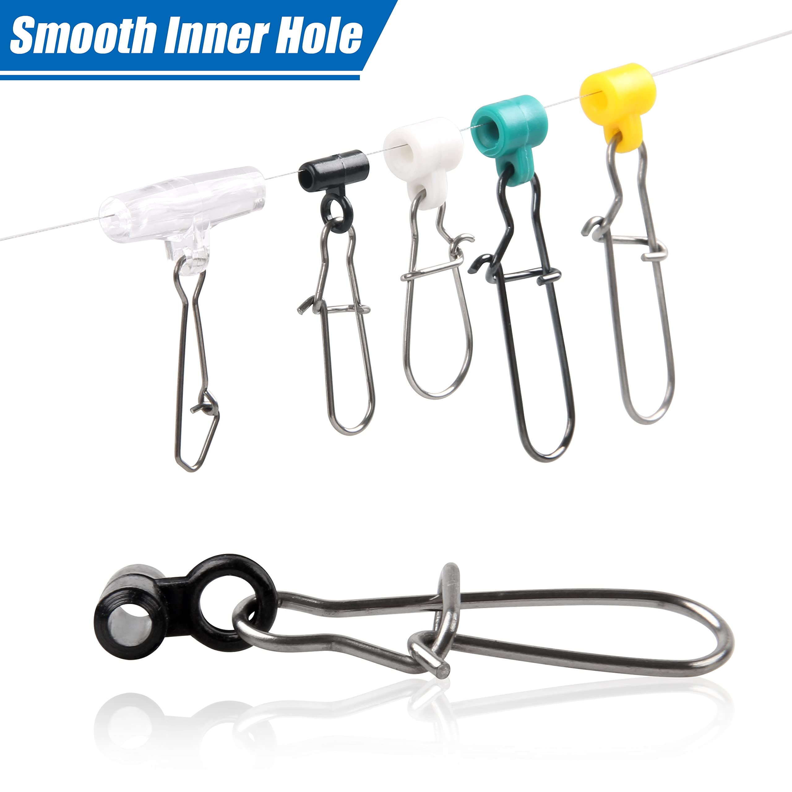 SILANON Kit Girelli E Scivoli Per Lenza Da Pesca | 30 Pezzi Con Ganci A Scatto In Acciaio Inox | Test 50-100 Lb, Per Pesca In Mare E Acqua Dolce