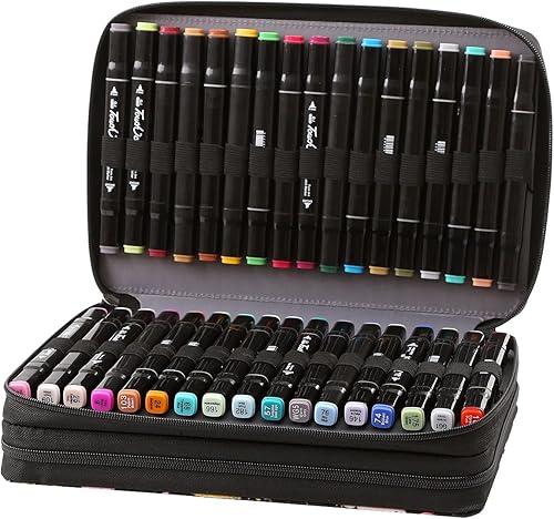 Miniatura 3 de Lbxgap Estuche organizador para rotuladores, organizador de lápiz labial, 68 ranuras, gran capacidad, con práctico soporte portátil multicapa para