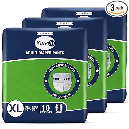 Kareln Classic Adult Diaper Pants, Extra Large 100 - 150 Cm (40