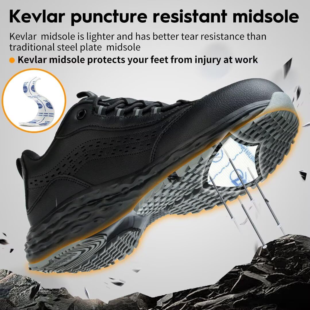 ISOOUS Chaussures de Sécurité Hommes Femmes Antidérapante Chaussures de Travail Respirantes Basket de Securite Légère