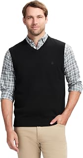 Izod Mens Premium Essentials Solid V-Neck 12 Gauge Sweater Vest