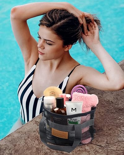 Miniatura 3 de EIMMBD Organizador de ducha portátil  Bolsa de ducha colgante de malla con asa  Carrito de ducha de viaje de gran capacidad  Bolsa de ducha para