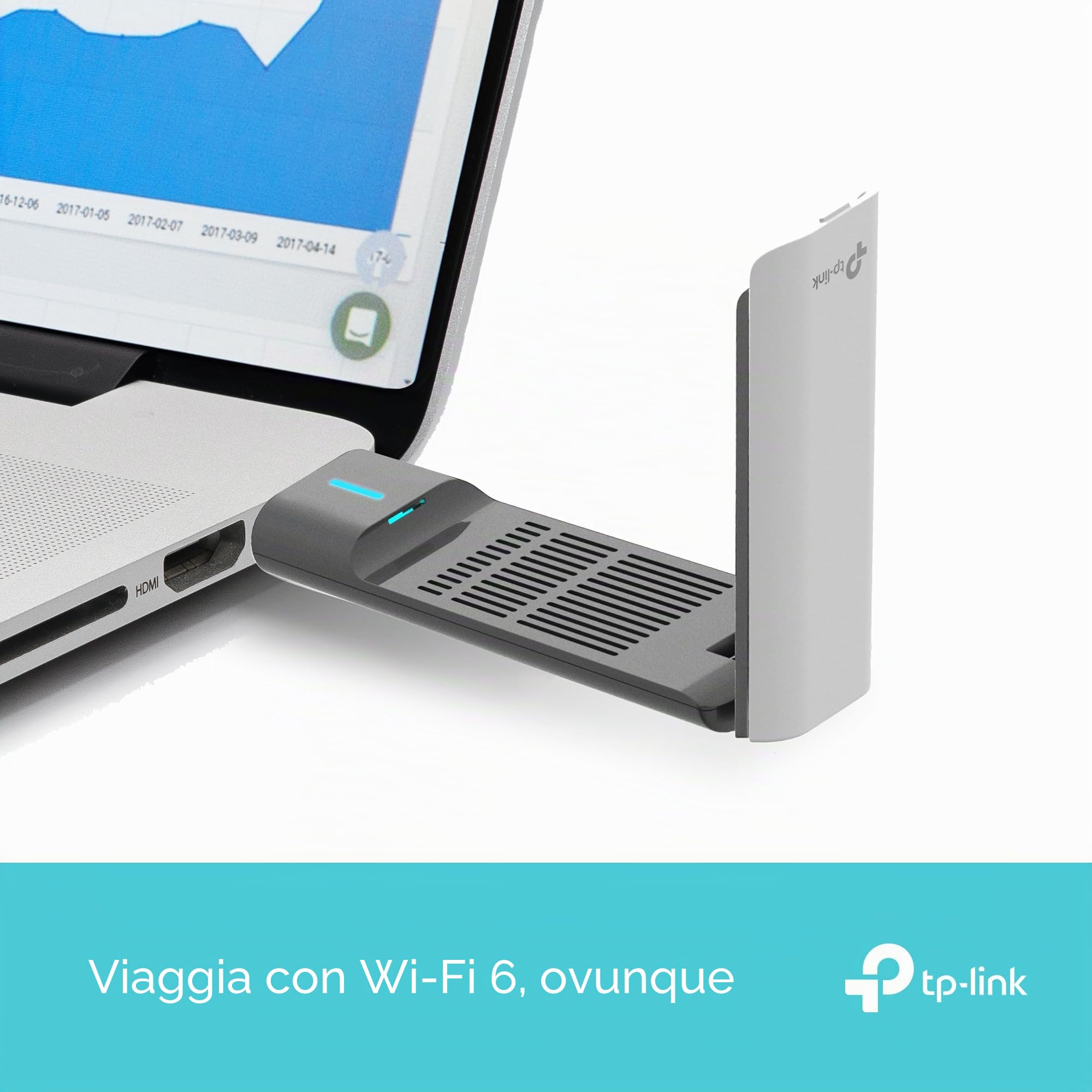 TP-Link Archer TX50UH AX3000 Dongle WiFi, WiFi 6 Dual Band Wireless, Adattatore WiFi USB per PC, Copertura più ampia, Dongle WiFi USB, Latenza inferiore e alta efficienza, Supporto USB 3.0, Win10/11