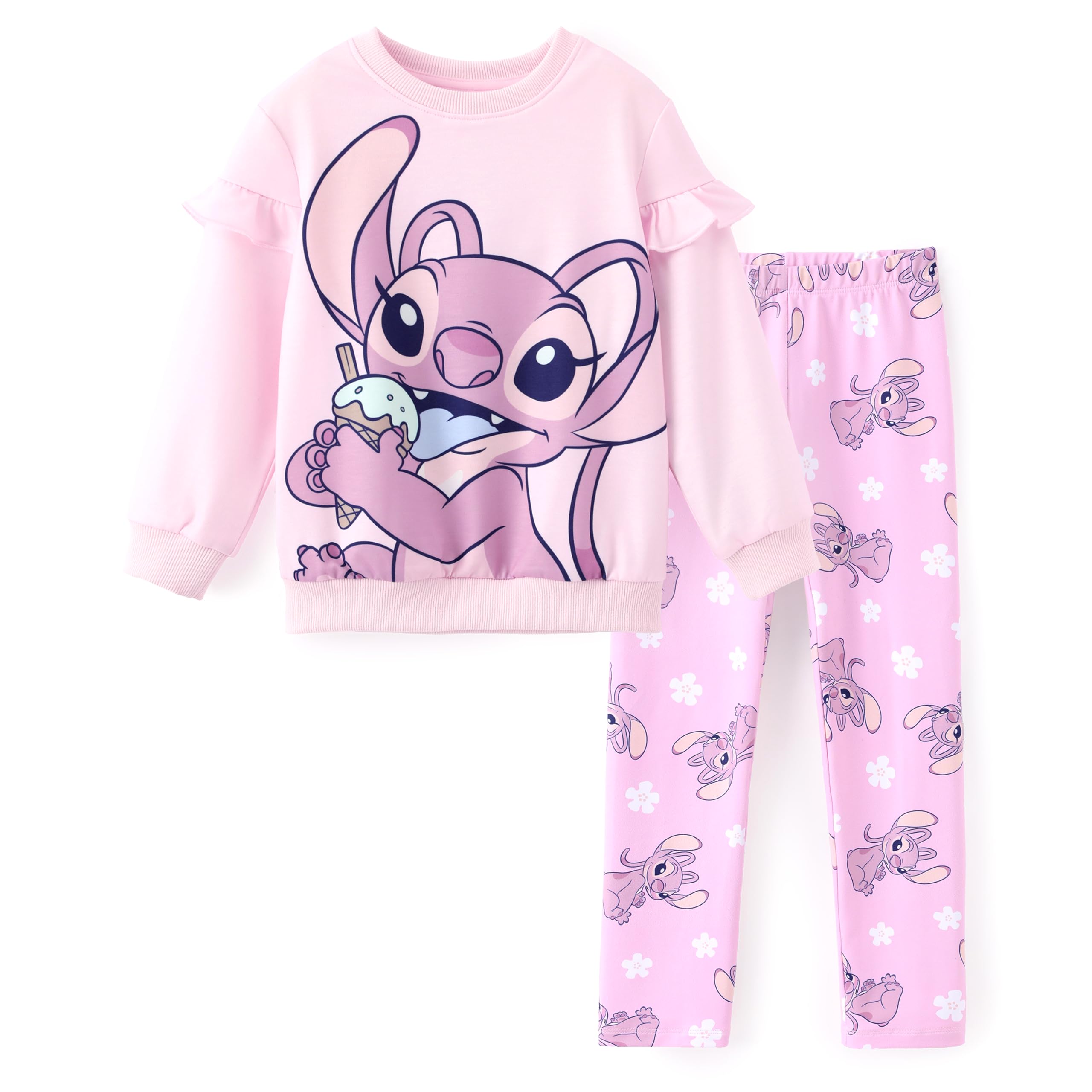 Disney Girls Clothes Long Sleeve Sweatshirt Leggings Outfit 2 Piece Set