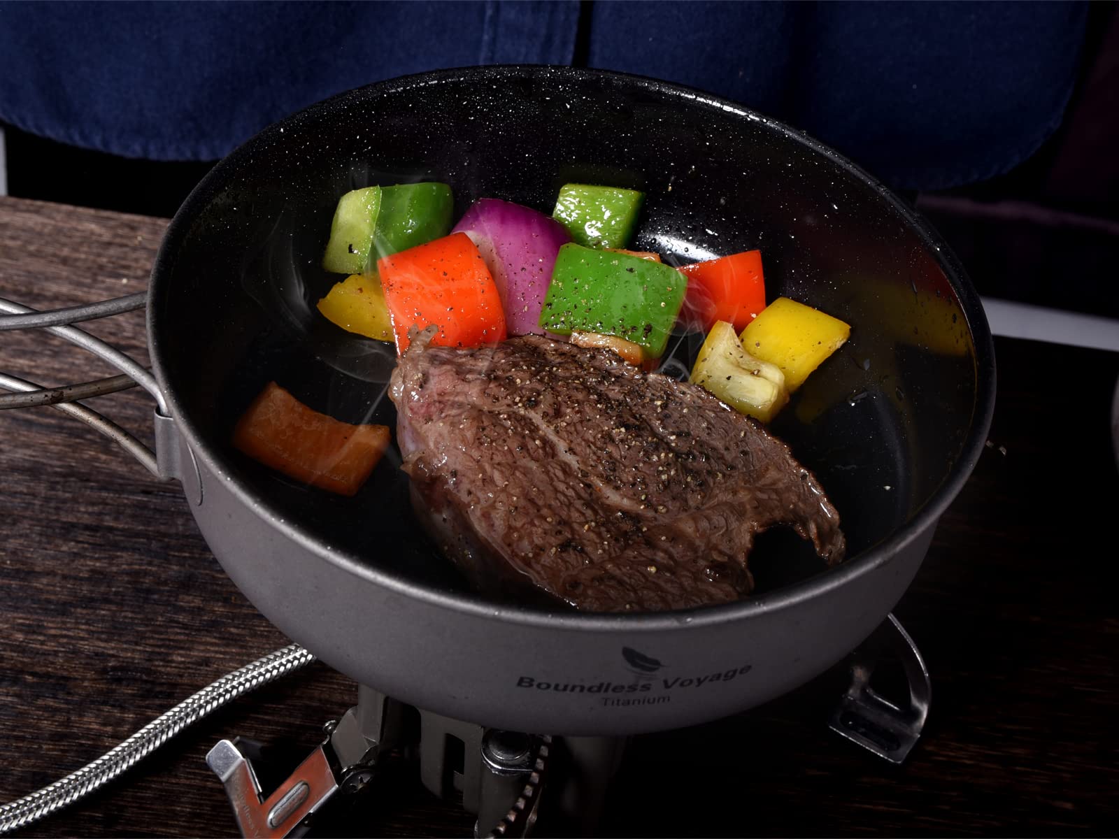 iBasingo Patelnia Griddle, 18 cm, lekka, nieprzywierająca, ceramiczna powłoka, wędrówki, kemping