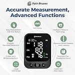 Premium Blood Pressure Machine for Home Use — Automatic Upper Arm Monitor with Bright LED Display, Adjustable 22-42cm Cuff, 2-User 199-Reading Memory, USB-C & Battery Powered, Canadian Brand