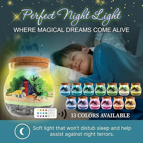Miniatura 10 de Make it Up Kit de artes y manualidades de terrario para niños, luz nocturna LED y control remoto, regalos de cumpleaños de sirena, juguetes para