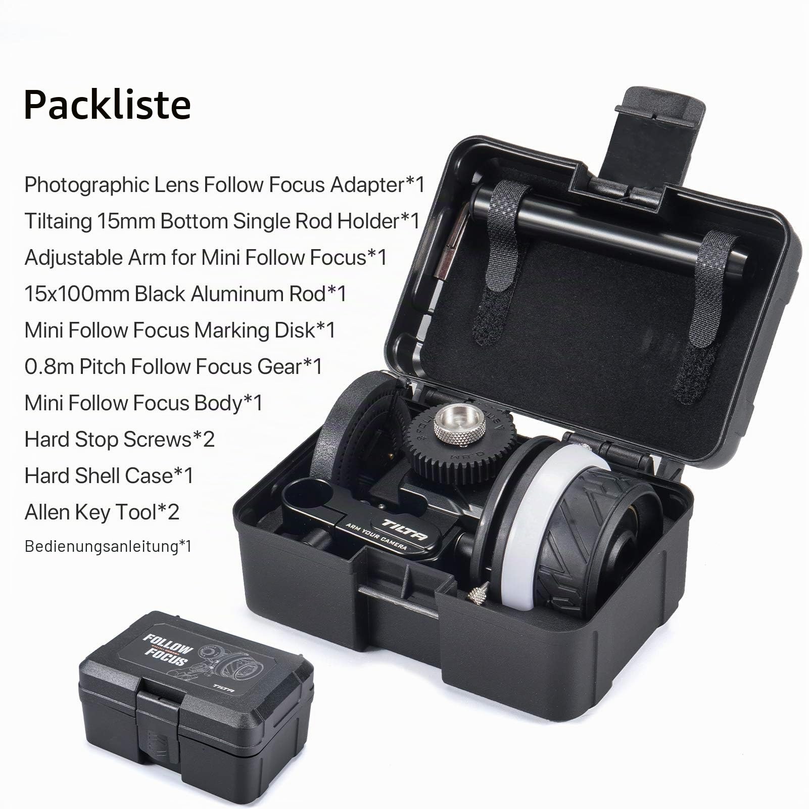 Tilta Folgen Fokus,Mini Follow Focus,DSLR Objektiv Zoom Control Manueller Folgen Fokus für Sony A7 A9,Nikon GH5, BMPCC 4K 6K FF-T06