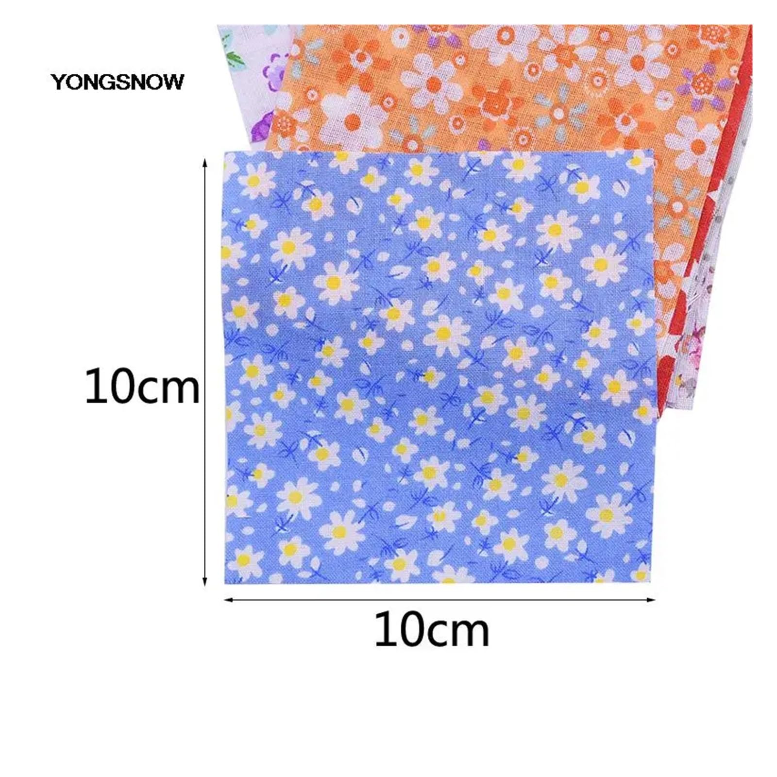 Telas Para Patchwork 50 Uds. De tela de algodón de 10x10cm, diferentes flores estampadas, hecho a mano, acolchado, tela de costura artesanal(B07-50PCS)
