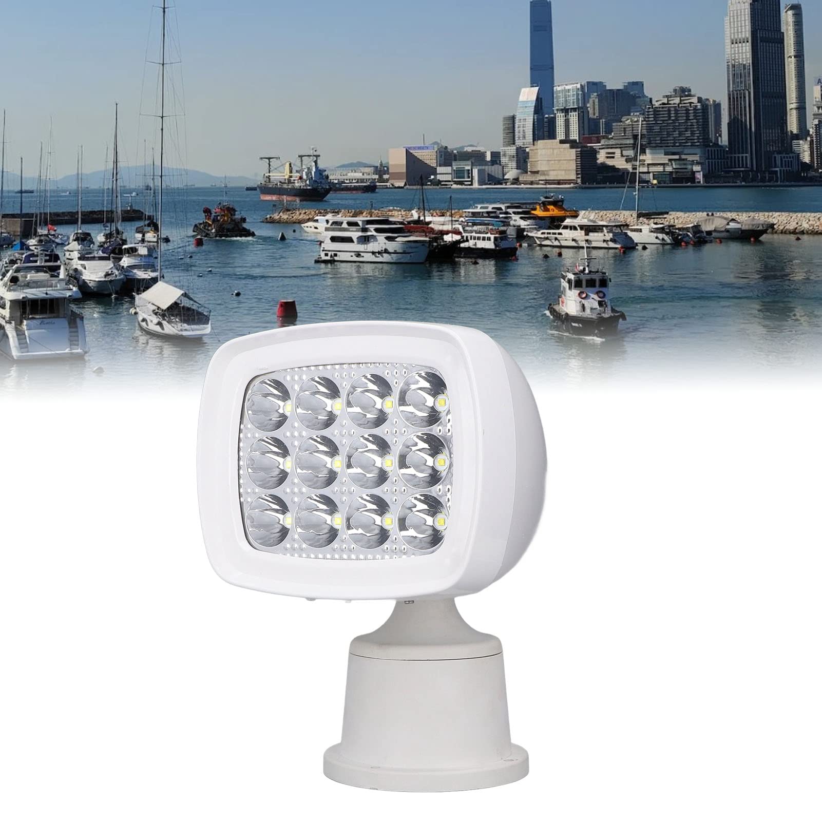 EVTSCAN LED Searchlight Remote Control Flashing SOS Mode Spot Light Lamp DC12V 24V 27W for Boat Outdoor