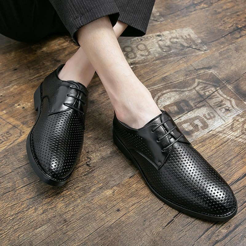 Men's Breathable Comfortable Oxford Hollowing Out Shoes Business Dress Suit Tuxedo Wedding Prom Derby Dress Shoes2