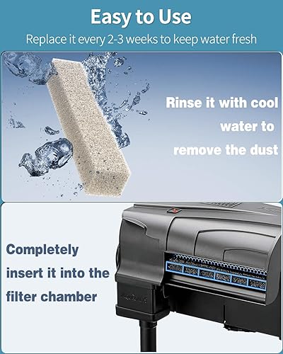 Miniatura 5 de Pawfly 6 almohadillas de filtro mixtas para Aqueon QuietFlow LED PRO filtro de energía para acuario modelo 20 y 75 reductor de amoníaco para pecera,