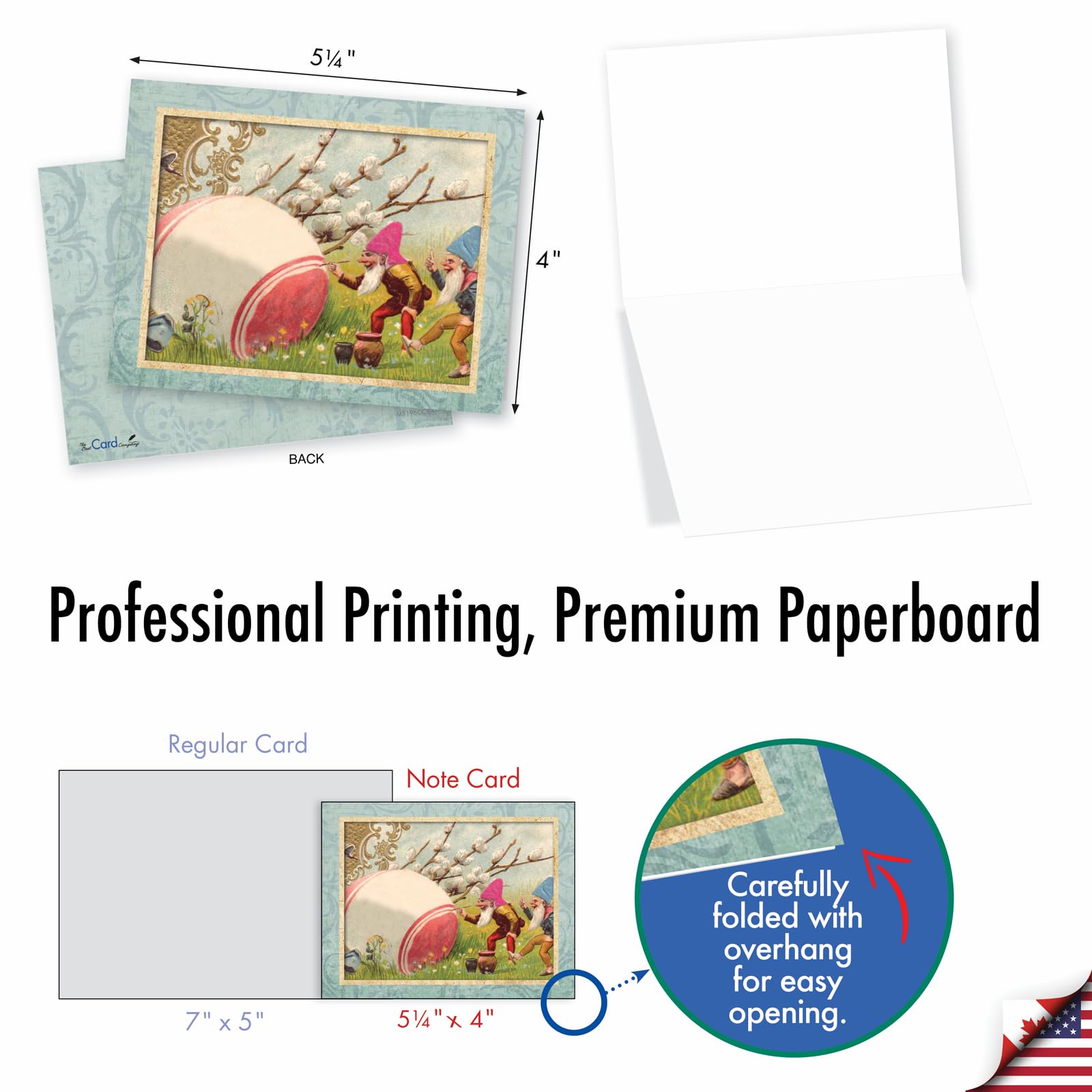 The Best Card Company - 20 Blanko-Notizen mit Umschlägen – Tiersortiment für alle Anlässe (10 Designs, je 2 Stück) – Frühlingsküken AM3196OCB-B2x10