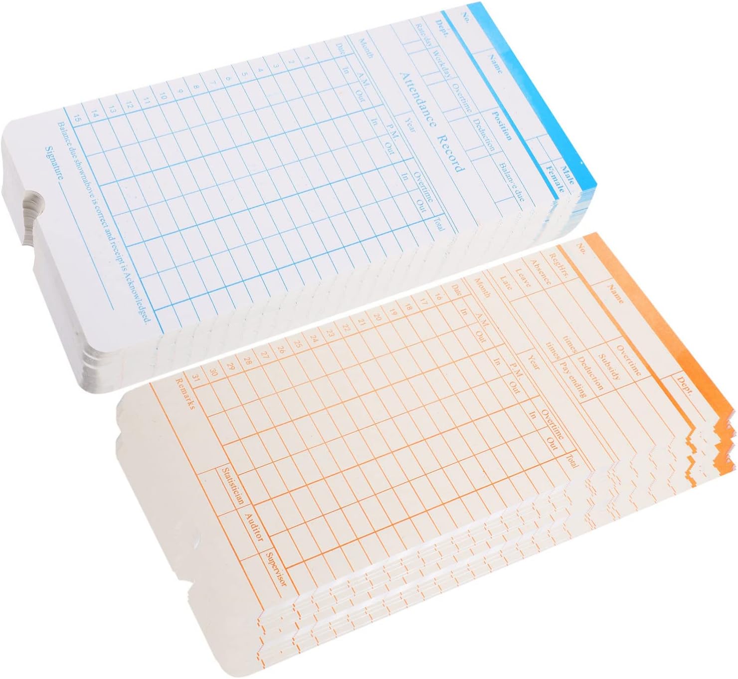 Time Cards Weekly Employee Time Sheet Weekly Thermal Print Time Cards for Time Clock Attendance Recorder 100 Sheets