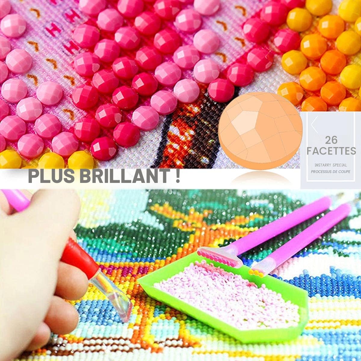 Instarry DIY 5D Diamond Painting Grand Format Paon Decoration Murale Salon (60x104 cm)